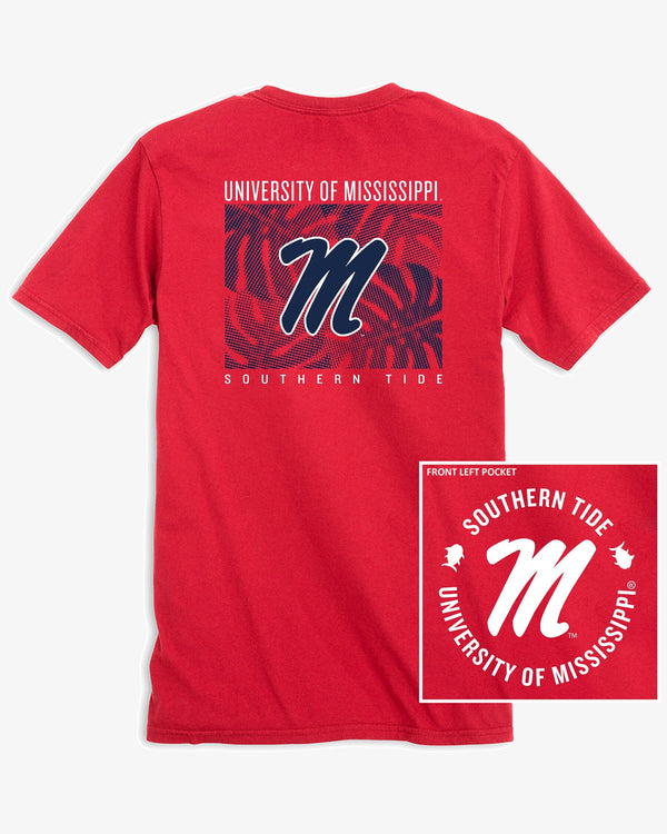 The view of the Ole Miss Rebels Halftone Monstera T-Shirt by Southern Tide - Varsity Red
