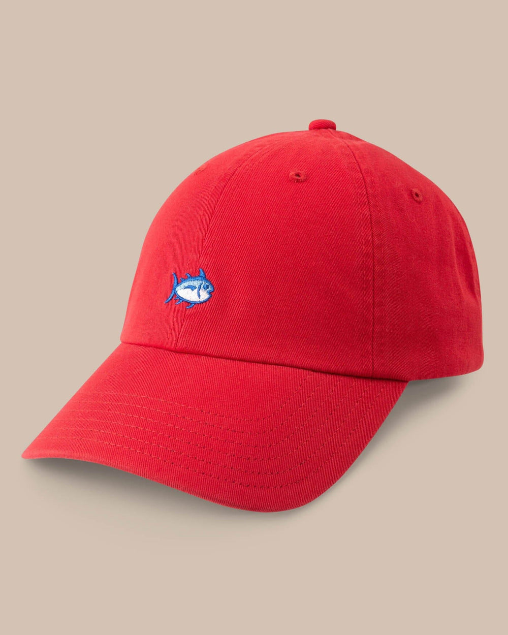 The front view of the Team Colors Skipjack Hat by Southern Tide - Varsity Red