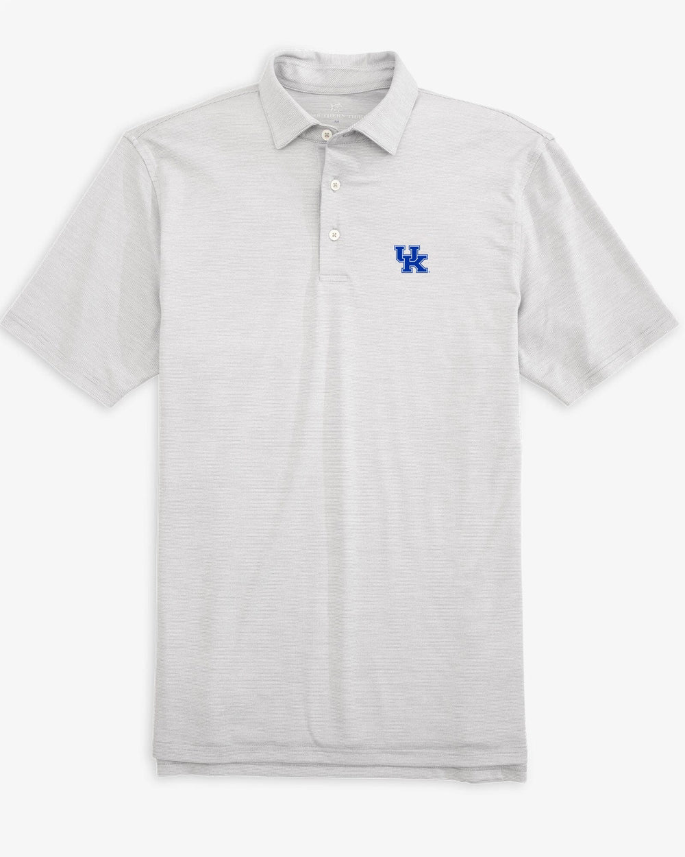 The  view of the Kentucky Wildcats Driver Spacedye Polo Shirt by Southern Tide - Slate Grey