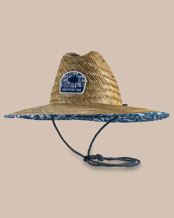 The front view of the Southern Tide All Inclusive Straw Hat by Southern Tide - Aged Denim