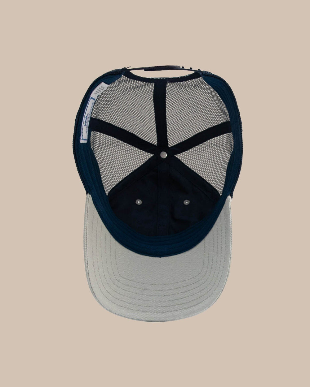 The detail view of the Southern Tide Big Tuna Trucker Hat by Southern Tide - Light Grey