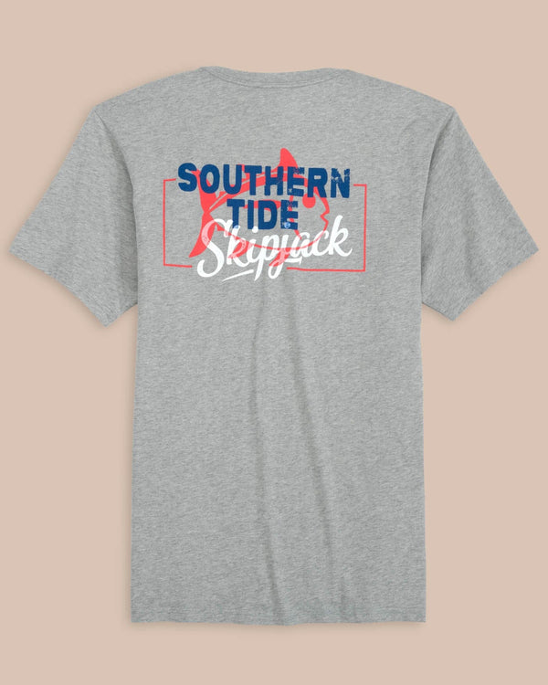 The back view of the Southern Tide Boxy Skipjack Heather Short Sleeve T-Shirt by Southern Tide - Heather Grey