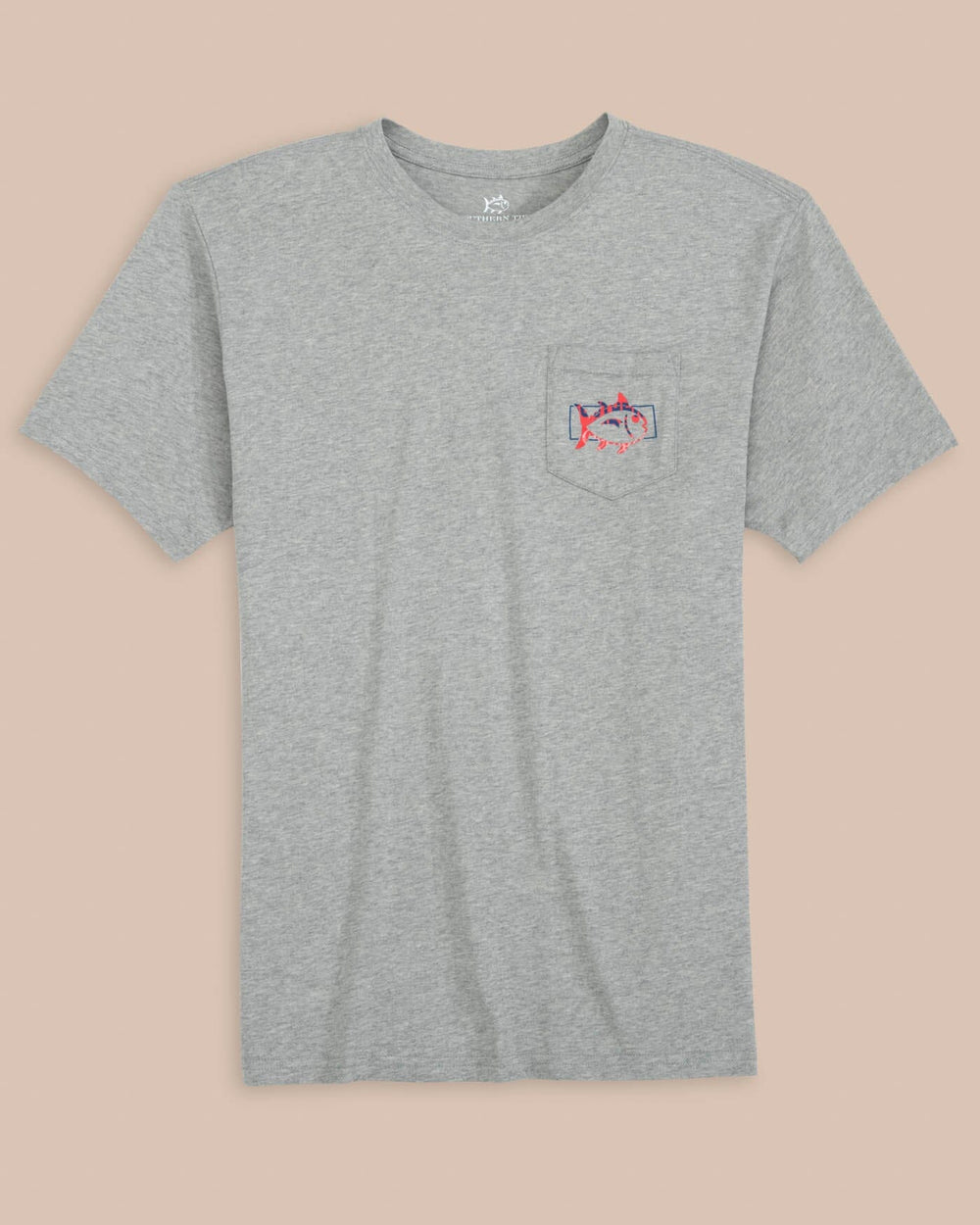 The front view of the Southern Tide Boxy Skipjack Heather Short Sleeve T-Shirt by Southern Tide - Heather Grey