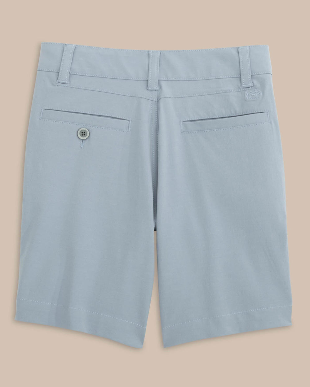 The back view of the Southern Tide Boys T3 Gulf Short by Southern Tide - Tsunami Grey