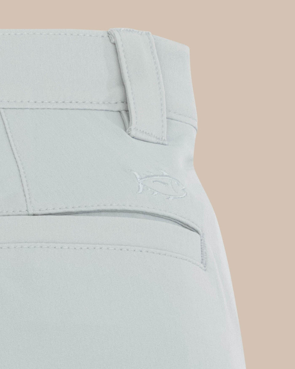 The detail view of the Southern Tide brrr die 10 Short by Southern Tide - Seagull Grey