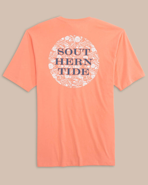 The back view of the Southern Tide Caps Off Badge Short Sleeve T-shirt by Southern Tide - Desert Flower Coral