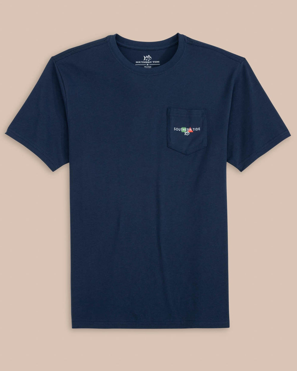The front view of the Southern Tide Channel Marker Buoy Short Sleeve T-Shirt by Southern Tide - Navy