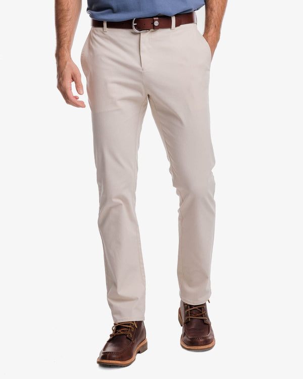 The front view of the Southern Tide Channel Marker Chino Pant by Southern Tide - Light Khaki
