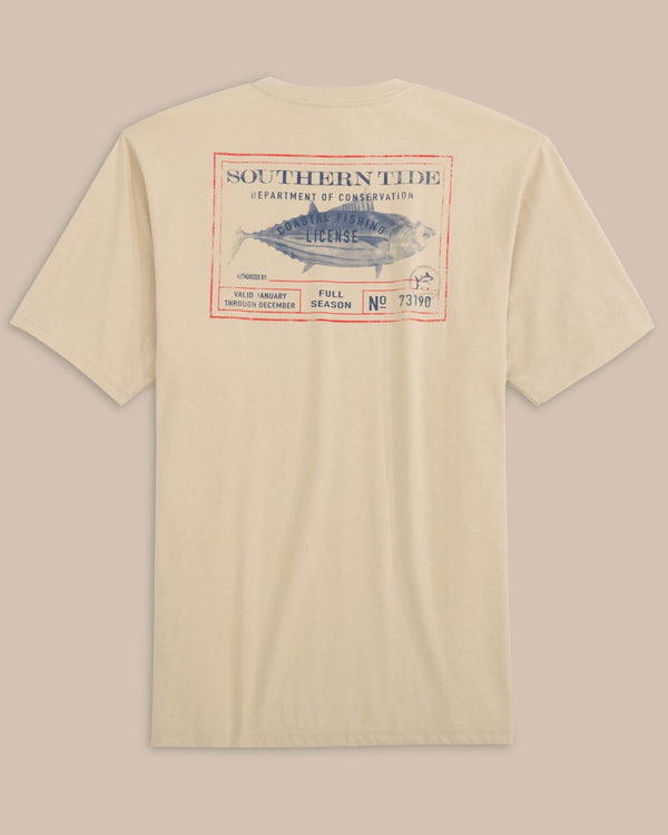 The back view of the Southern Tide Coastal Fishing License Short Sleeve T-Shirt by Southern Tide - Irish Cream