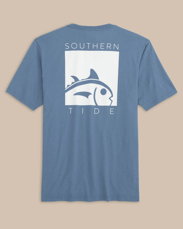 The back view of the Southern Tide Cropped Skipjack Box Short Sleeve T-Shirt by Southern Tide - Coronet Blue