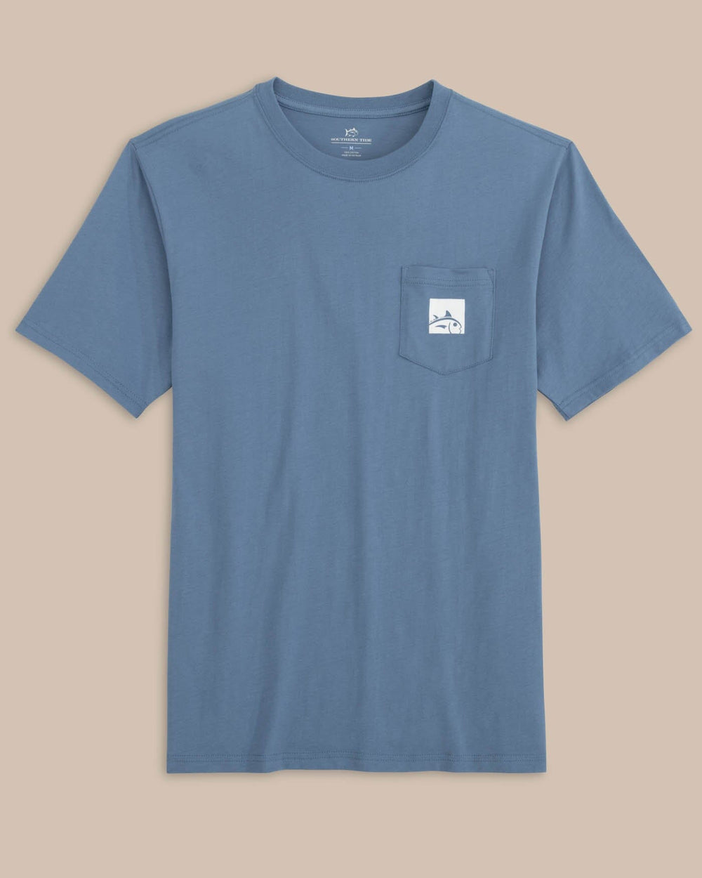 The front view of the Southern Tide Cropped Skipjack Box Short Sleeve T-Shirt by Southern Tide - Coronet Blue