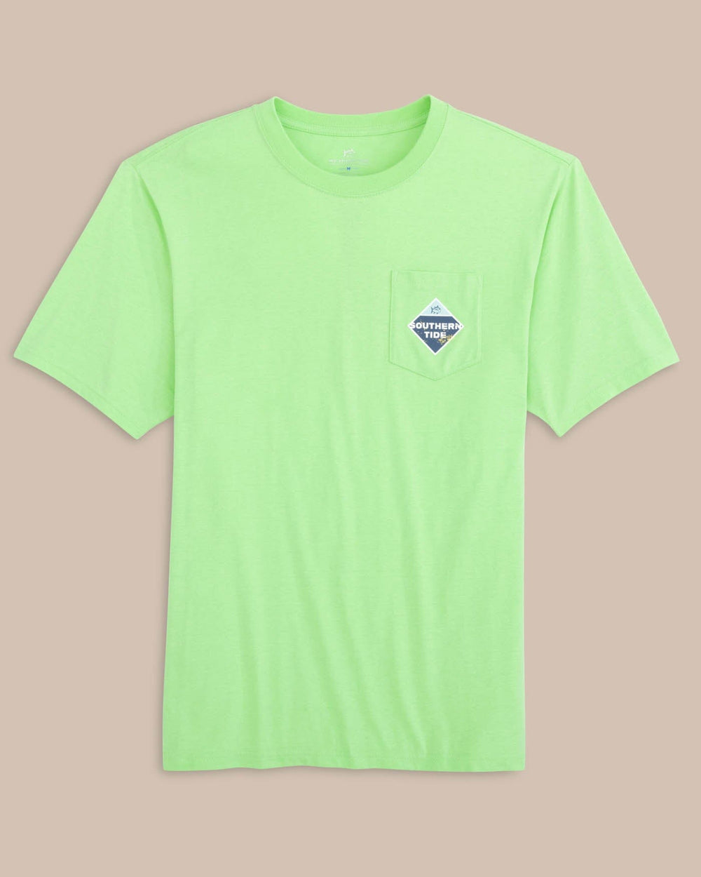 The front view of the Southern Tide Diamond ST Trademark Short Sleeve T-Shirt by Southern Tide - Pistachio Green