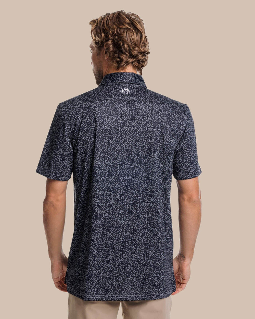 The back view of the Southern Tide Driver Gameplay Polo by Southern Tide - Black