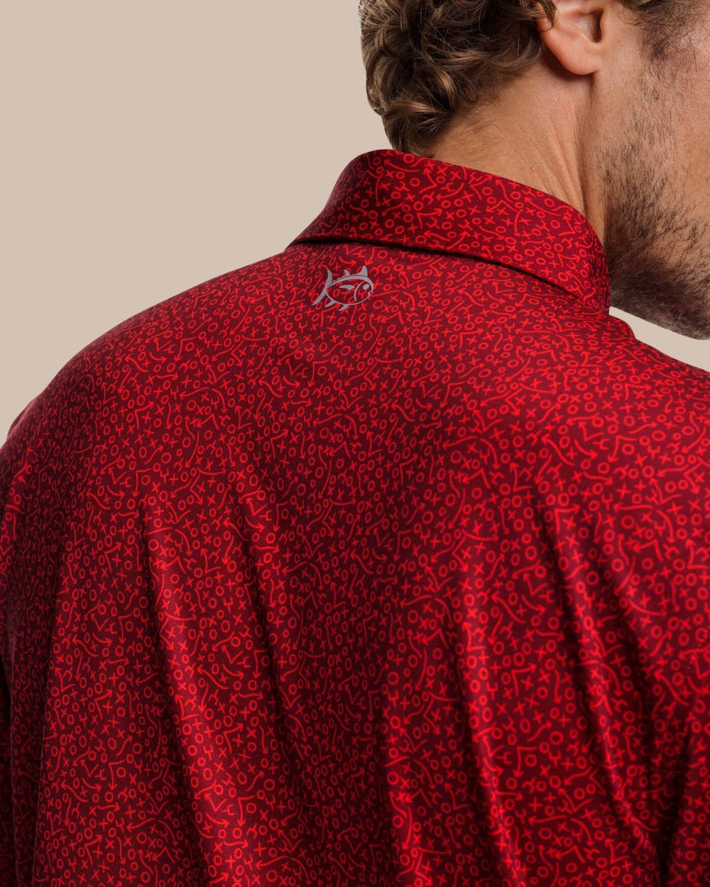 The back view of the Southern Tide Driver Gameplay Polo by Southern Tide - Chianti