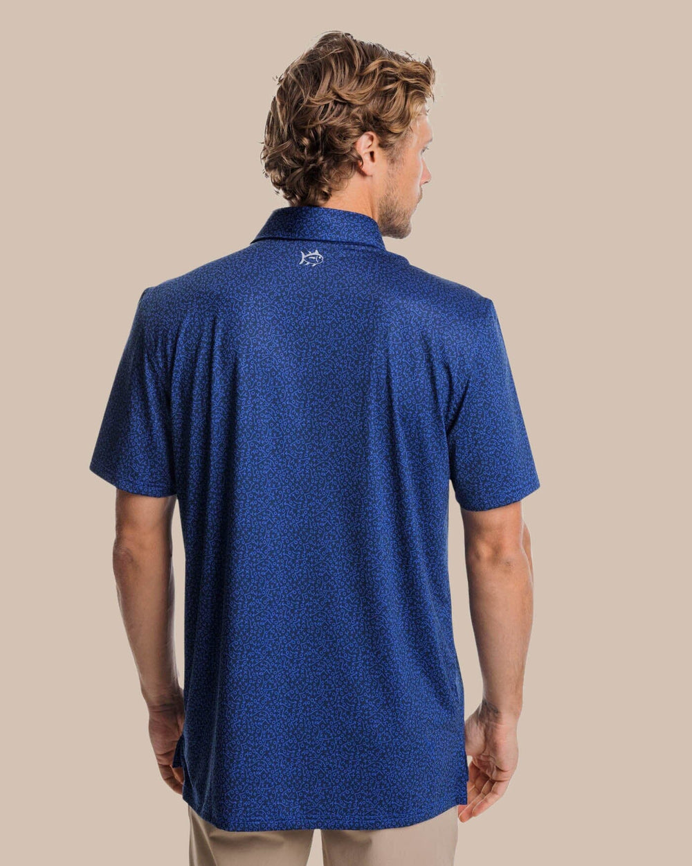 The back view of the Southern Tide Driver Gameplay Polo by Southern Tide - Navy