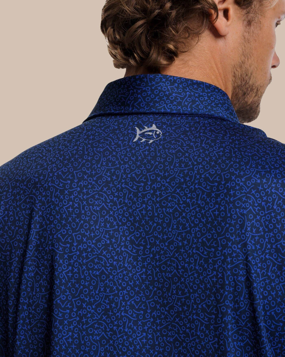 The yoke view of the Southern Tide Driver Gameplay Polo by Southern Tide - Navy