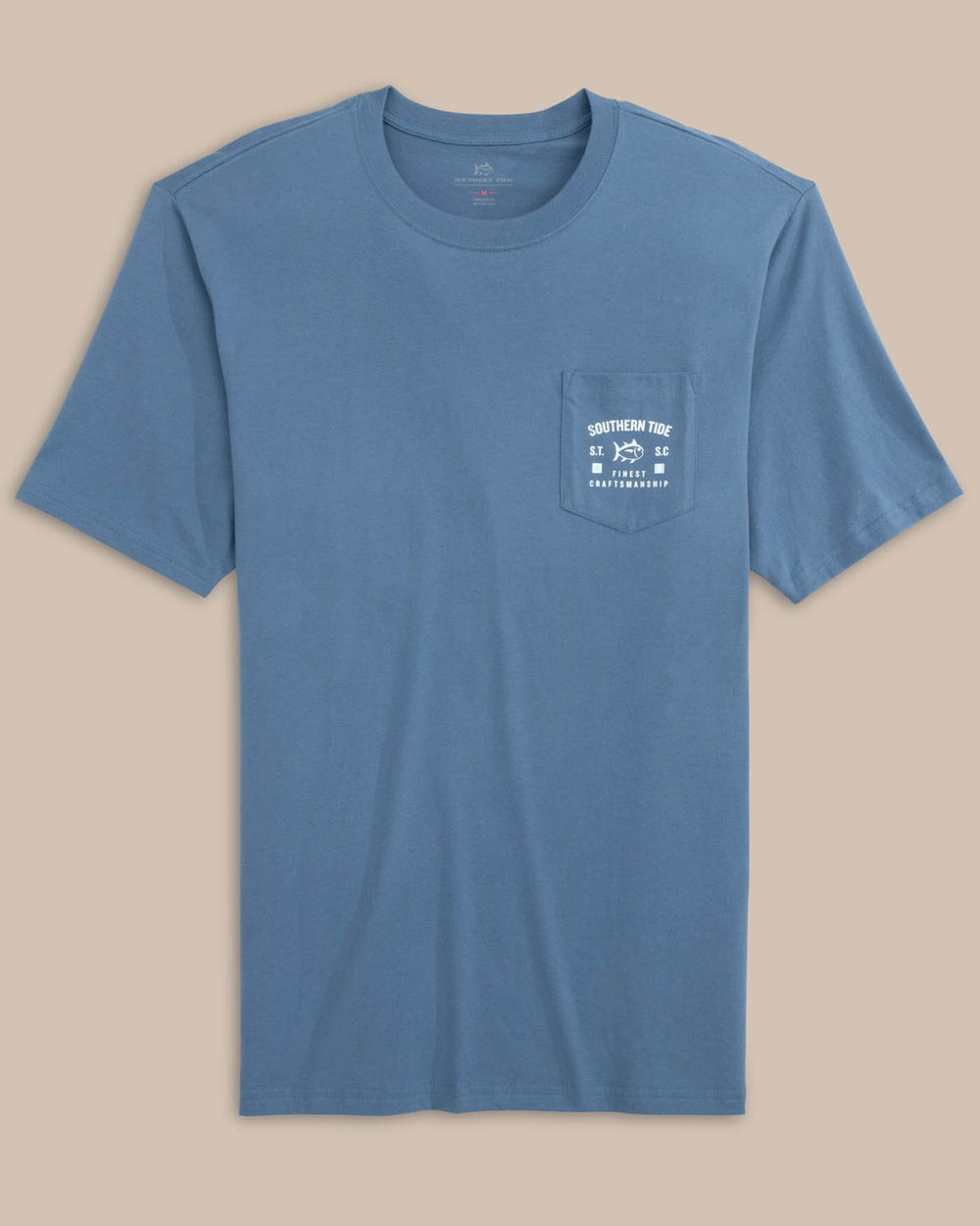 The front view of the Southern Tide Finest Craftsmanship Short Sleeve T-Shirt by Southern Tide - Coronet Blue