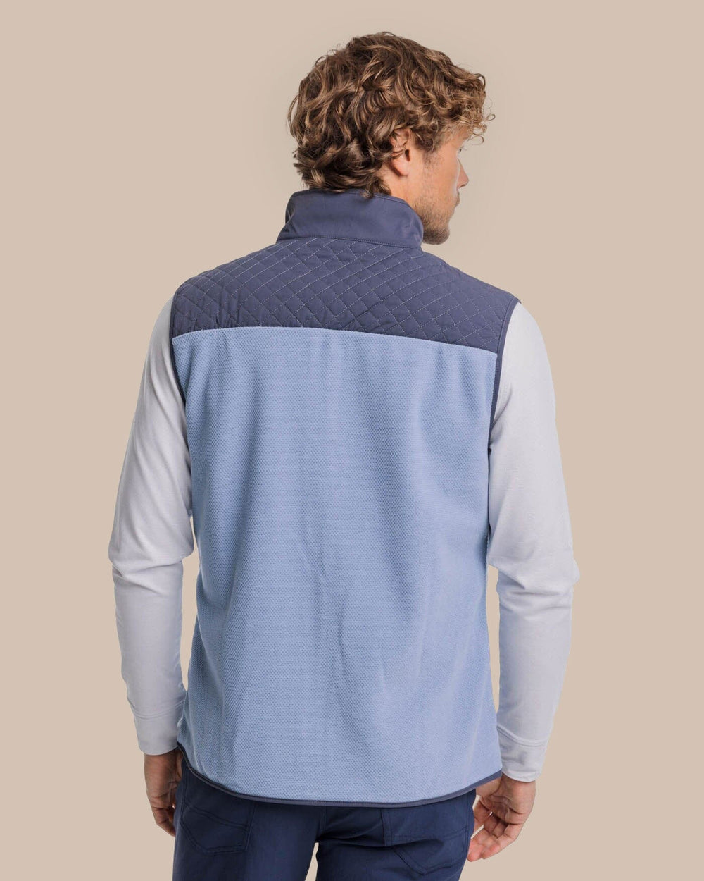 The back view of the Southern Tide Hucksley Vest by Southern Tide - Mountain Spring Blue
