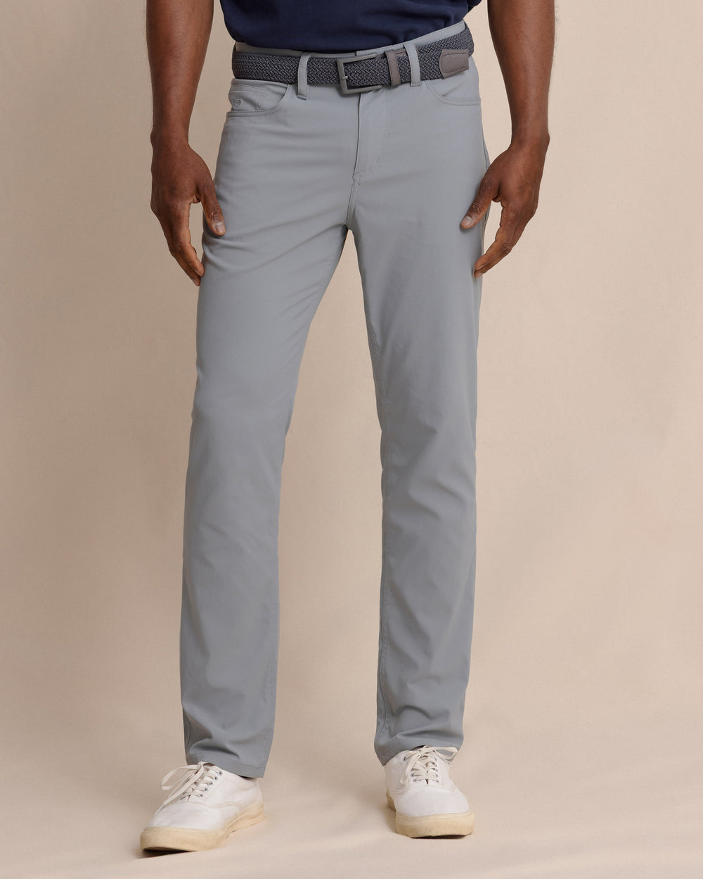 The front view of the Southern Tide Intercoastal Performance Pant in Steel Grey by Southern Tide - Steel Grey