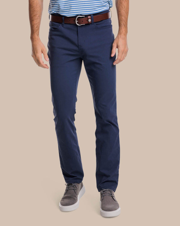 The front view of the Southern Tide Intercoastal Performance Pant by Southern Tide - True Navy
