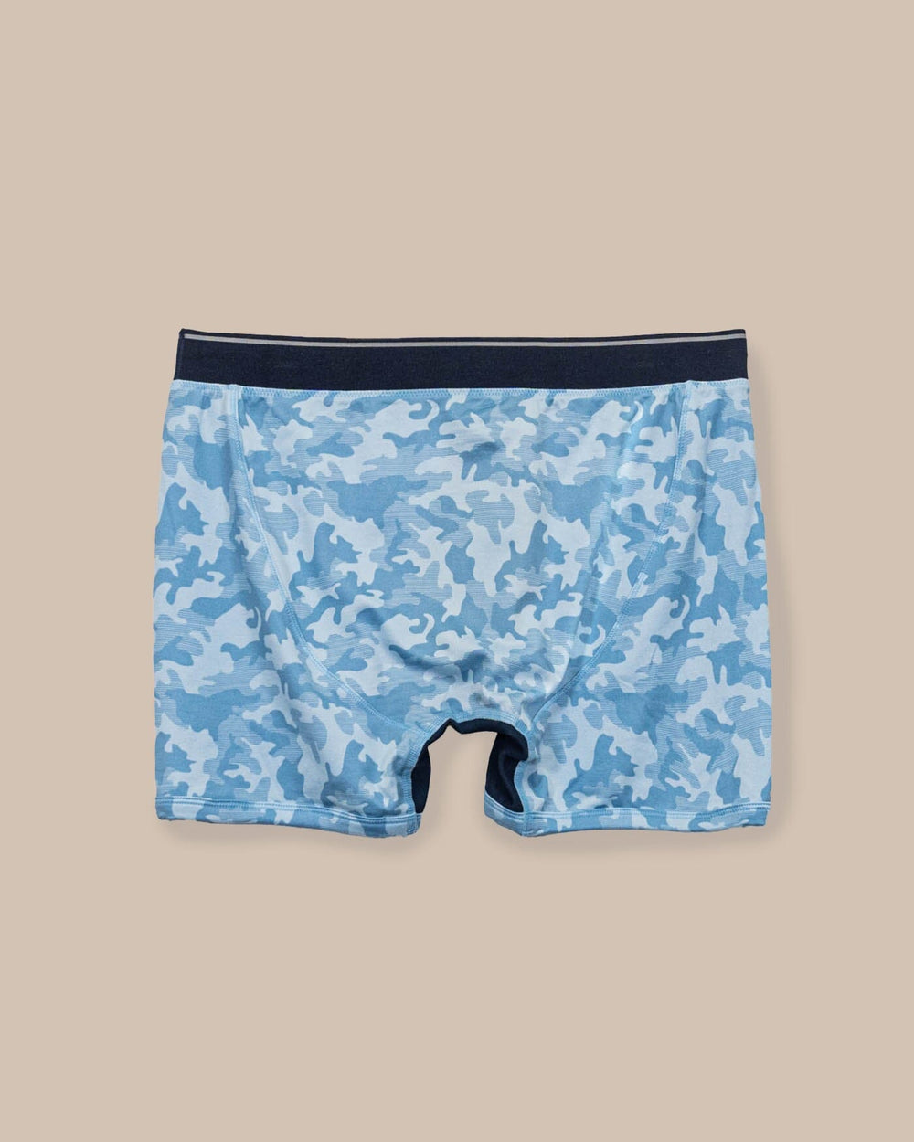 The back view of the Southern Tide Island Camo Boxer Brief by Southern Tide - Clearwater Blue