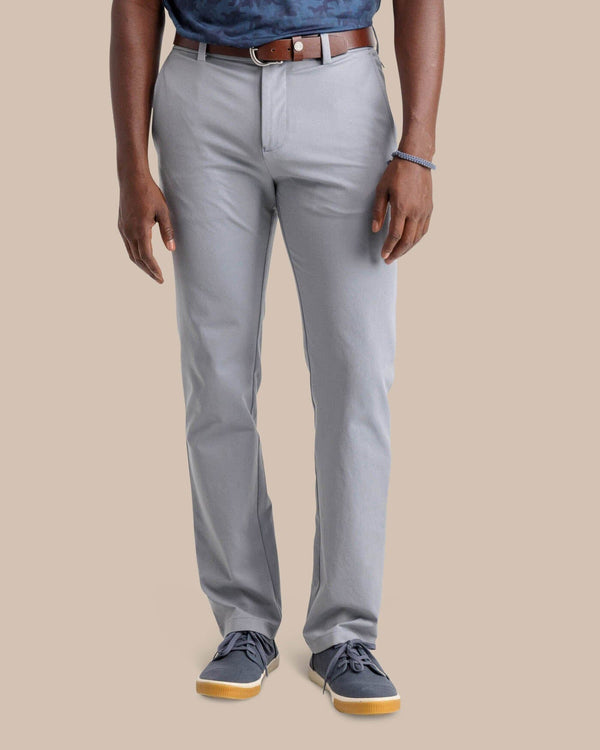 The front view of the Southern Tide Jack Performance Pant by Southern Tide - Steel Grey