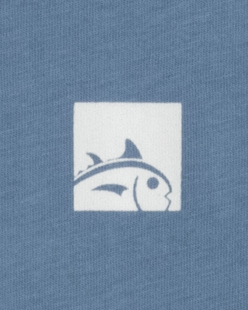 The detail view of the Southern Tide Kids Cropped Skipjack Box Short Sleeve T-Shirt by Southern Tide - Coronet Blue