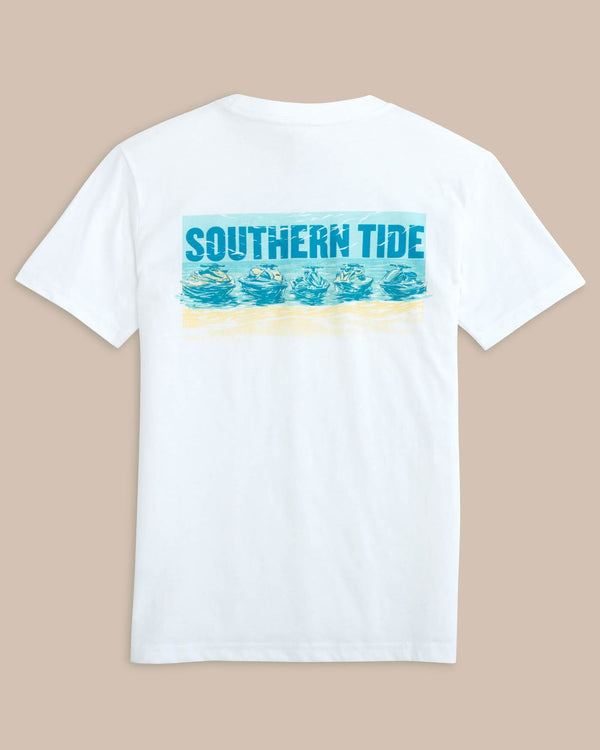 The back view of the Southern Tide Kids Jet Ski-son Short Sleeve T-shirt by Southern Tide - Classic White