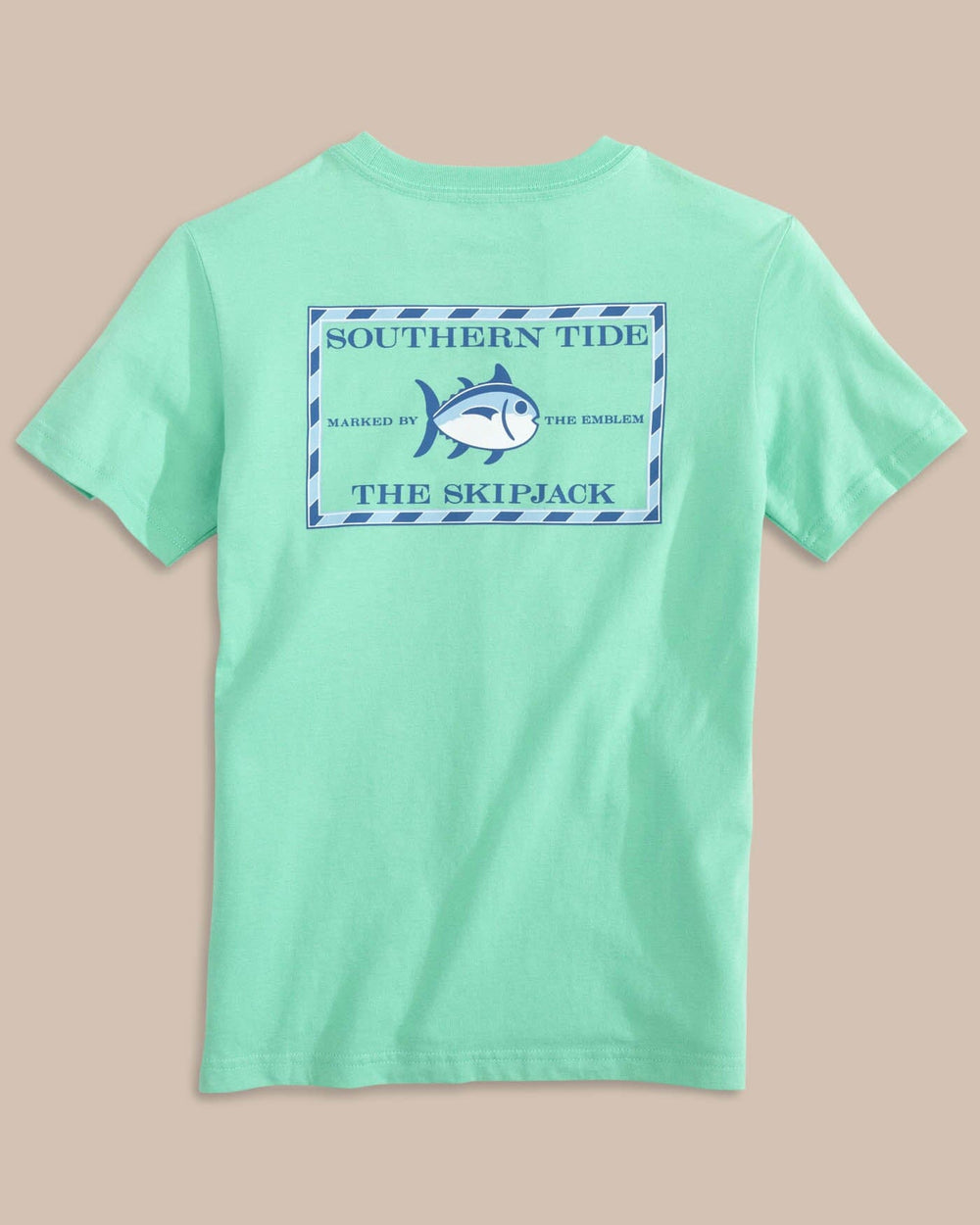 The back view of the Kids Original Skipjack T-shirt by Southern Tide - Isle of Pines