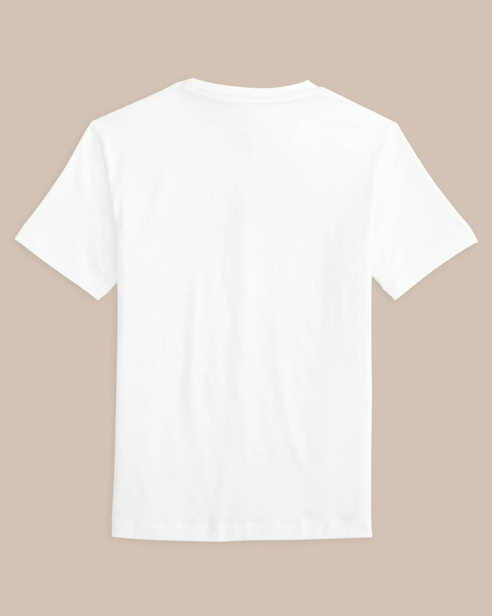 The back view of the Southern Tide Kids ST Overlay Performance Short Sleeve T-Shirt by Southern Tide - Classic White