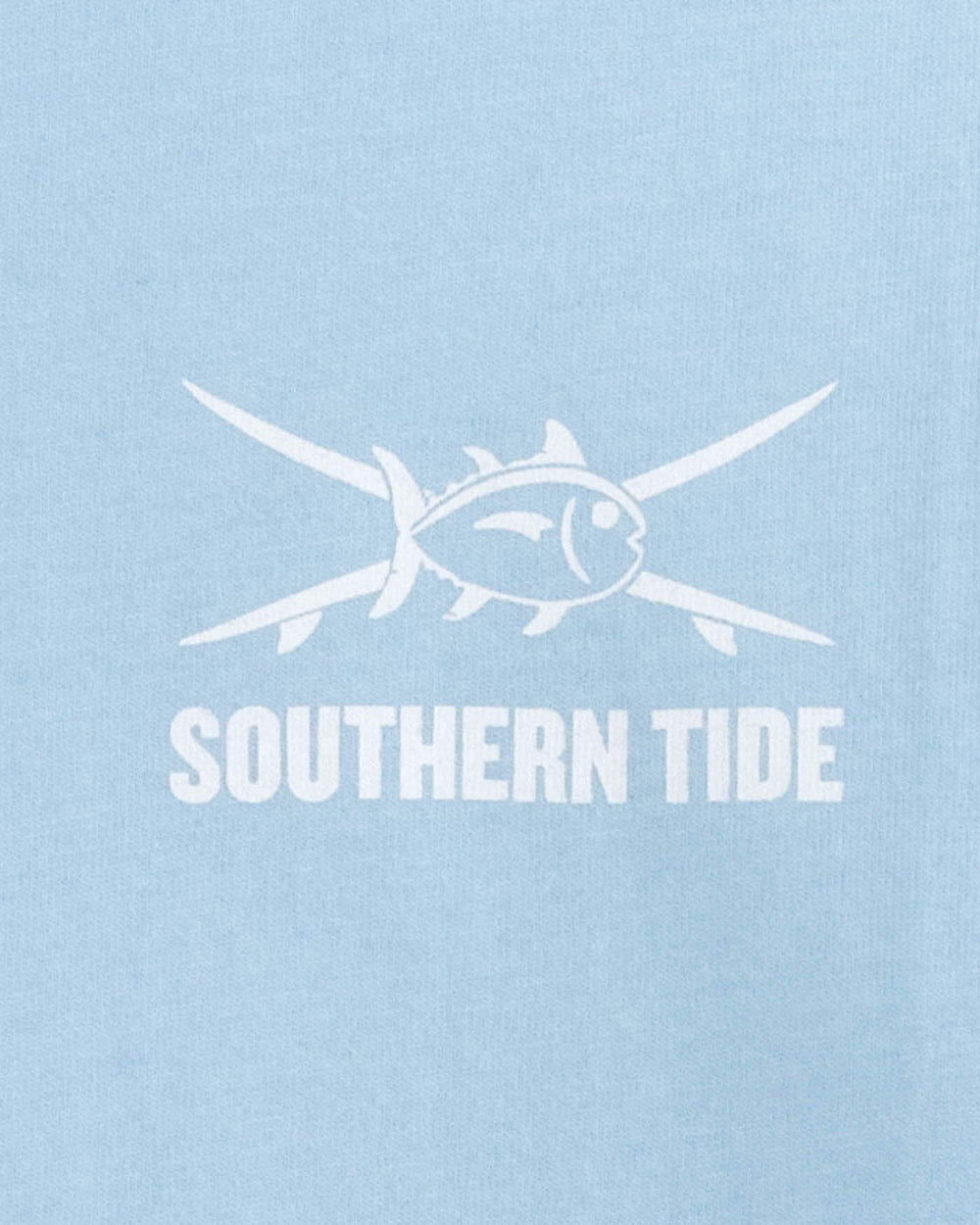 The detail view of the Southern Tide Kids Surf Style Short Sleeve T-shirt by Southern Tide - Clearwater Blue