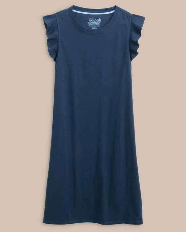 The front view of the Southern Tide Mikala Sun Farer Dress by Southern Tide - Dress Blue