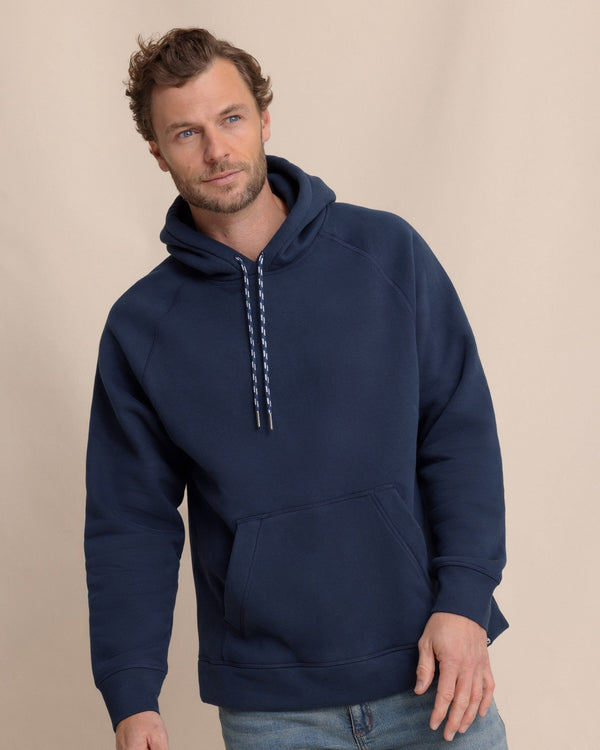 The front view of the Southern Tide Millview Fleece Hoodie by Southern Tide - Dress Blue