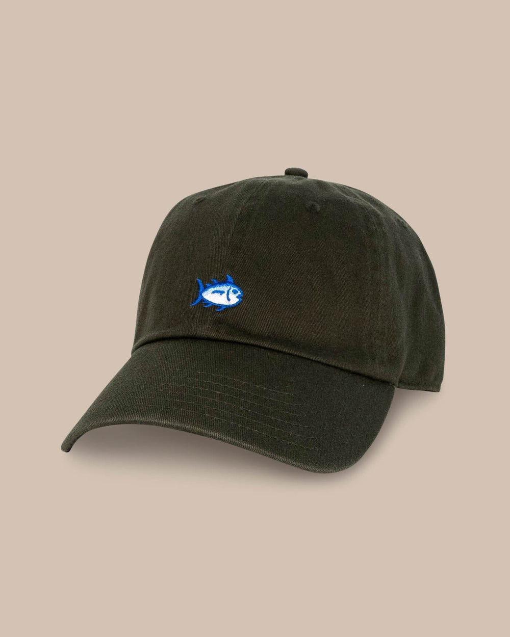 The front view of the Southern Tide mini-skipjack-leather-strap-hat-3 by Southern Tide - Forest
