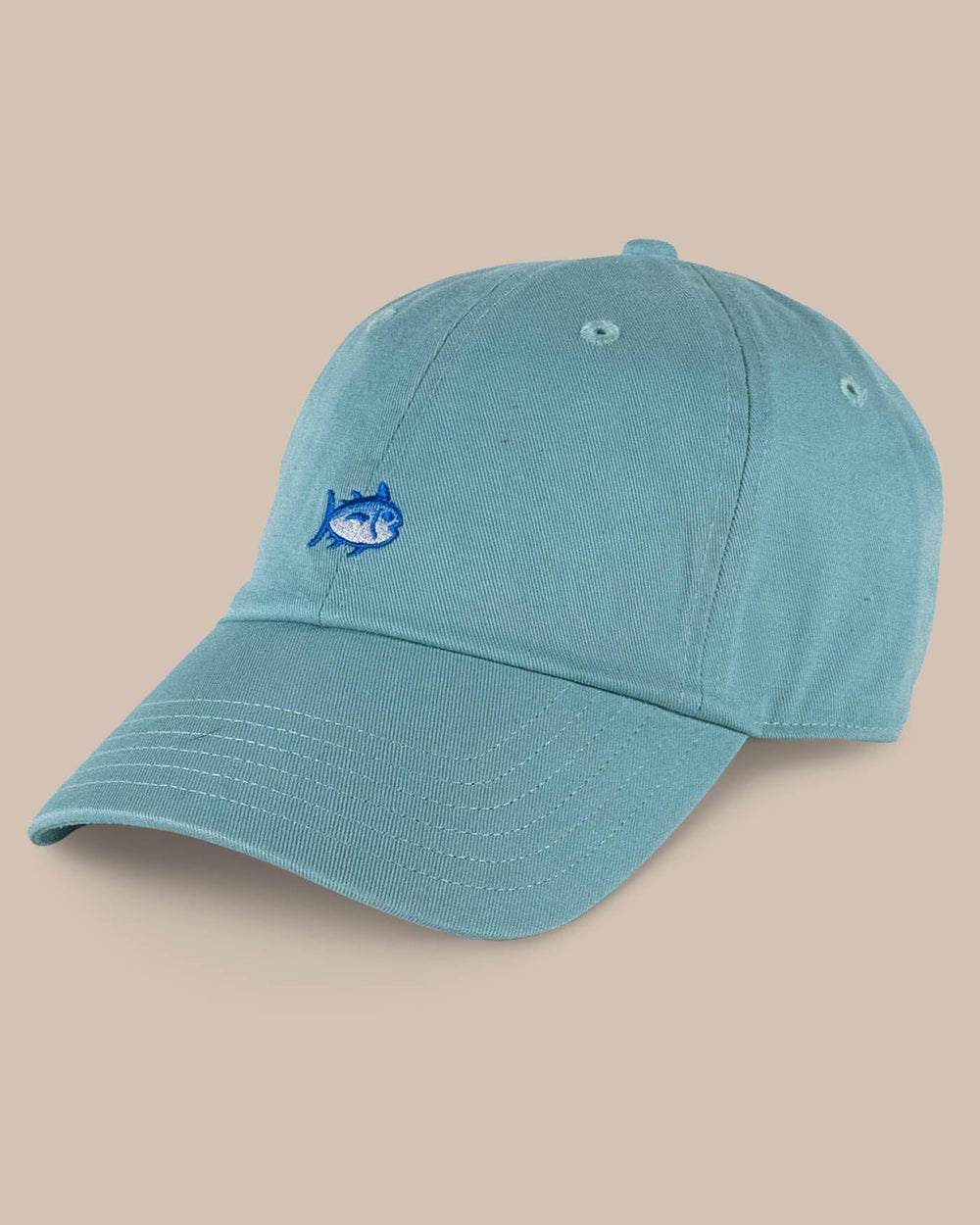 The front view of the Southern Tide Mini Skipjack Leather Strap Hat by Southern Tide - Light Green