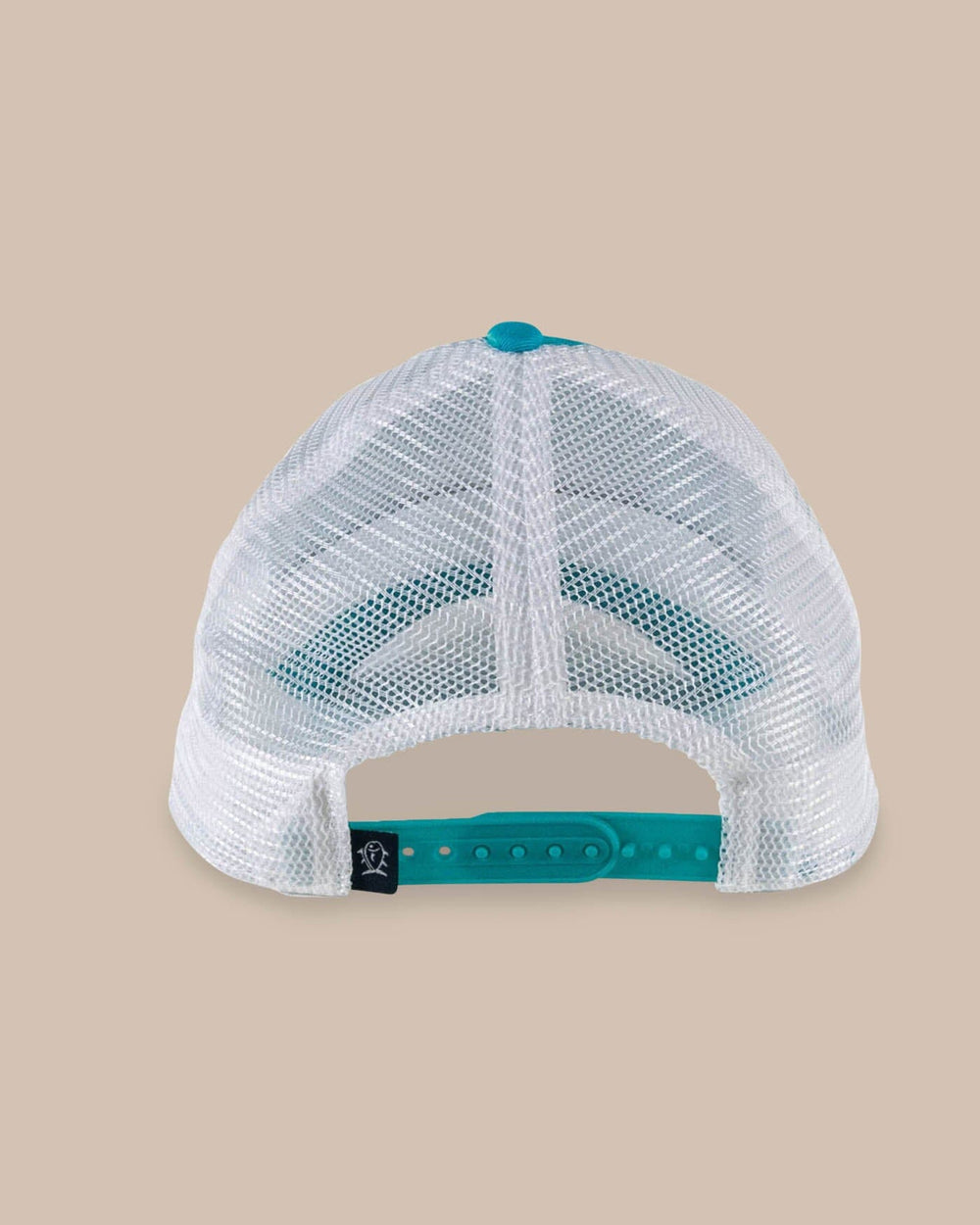 The back view of the Southern Tide Paddlin out Patch Trucker by Southern Tide - Turquoise