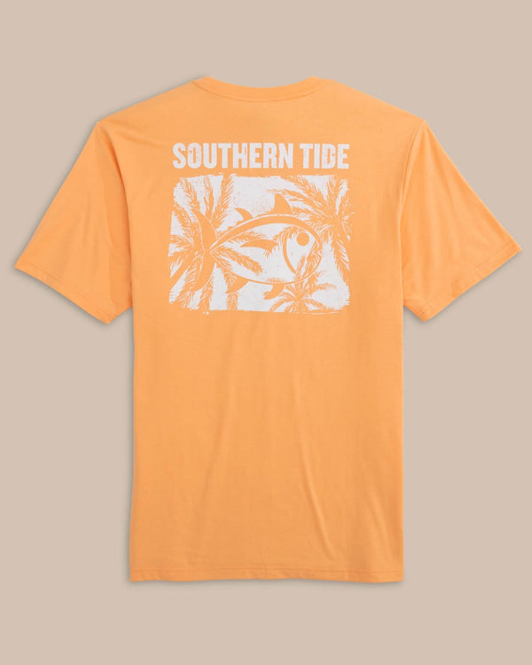 The back view of the Southern Tide Palm and Breezy Short Sleeve T-shirt by Southern Tide - Salmon Bluff Orange