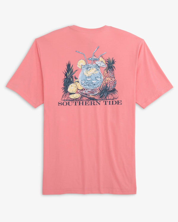 The back view of the Southern Tide Pink Punch Short Sleeve T-Shirt by Southern Tide - Geranium Pink