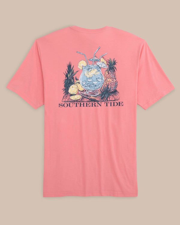 The back view of the Southern Tide Pink Punch Short Sleeve T-Shirt by Southern Tide - Geranium Pink