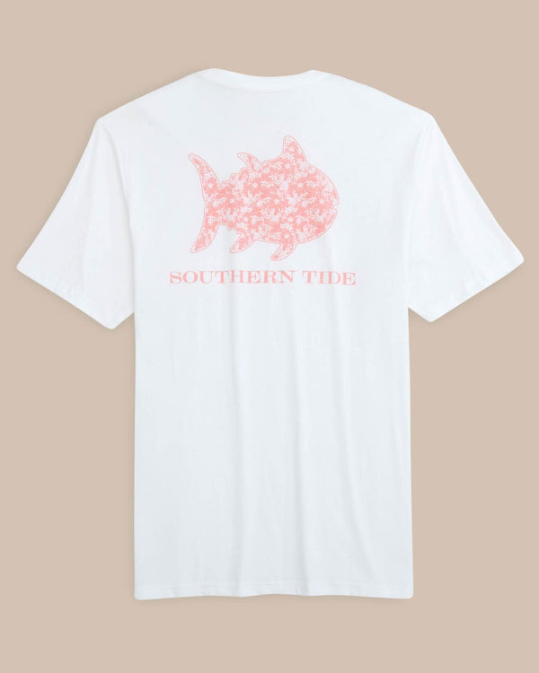 The back view of the Southern Tide Plumeria Short Sleeve T-Shirt by Southern Tide - Classic White
