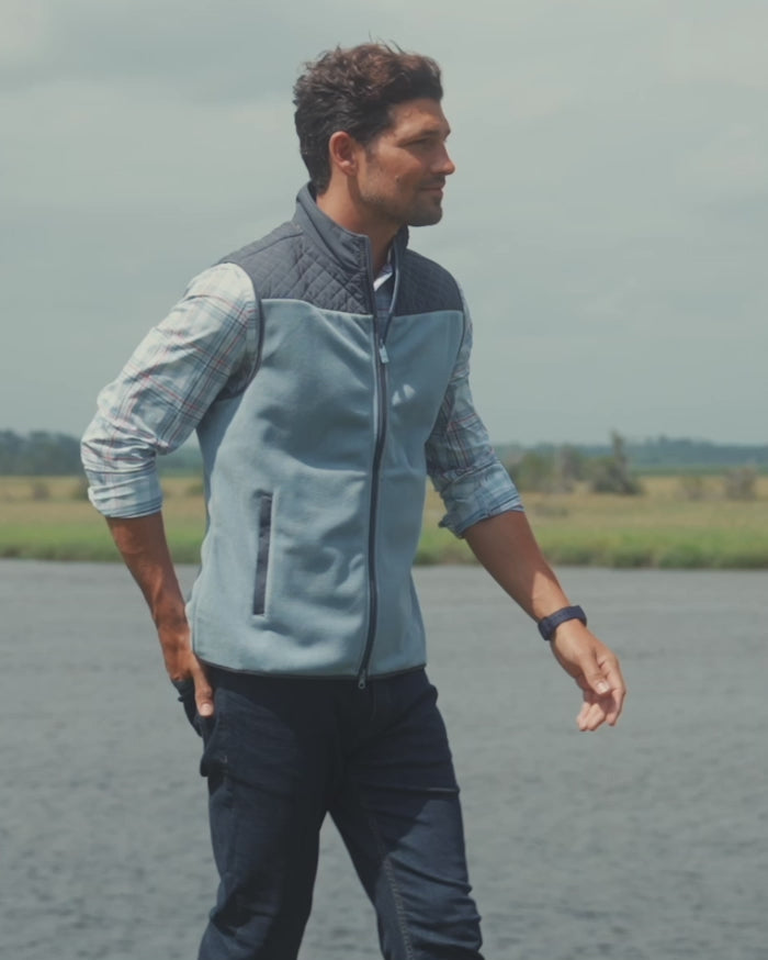 The video of the Southern Tide Hucksley Vest by Southern Tide - Mountain Spring Blue