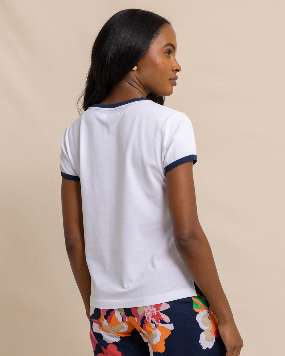 The back view of the Reece Baby Pique Top by Southern Tide - Classic White