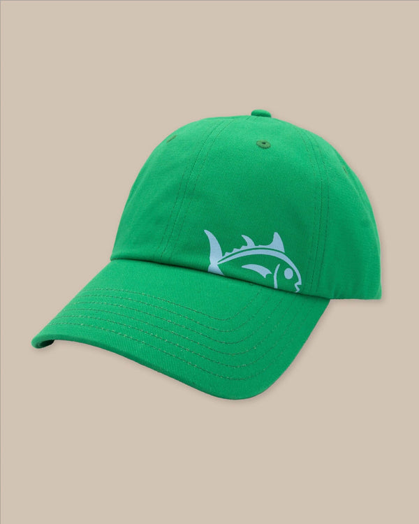 The front view of the Southern Tide Rising Tide Trucker Hat by Southern Tide - Lawn Green