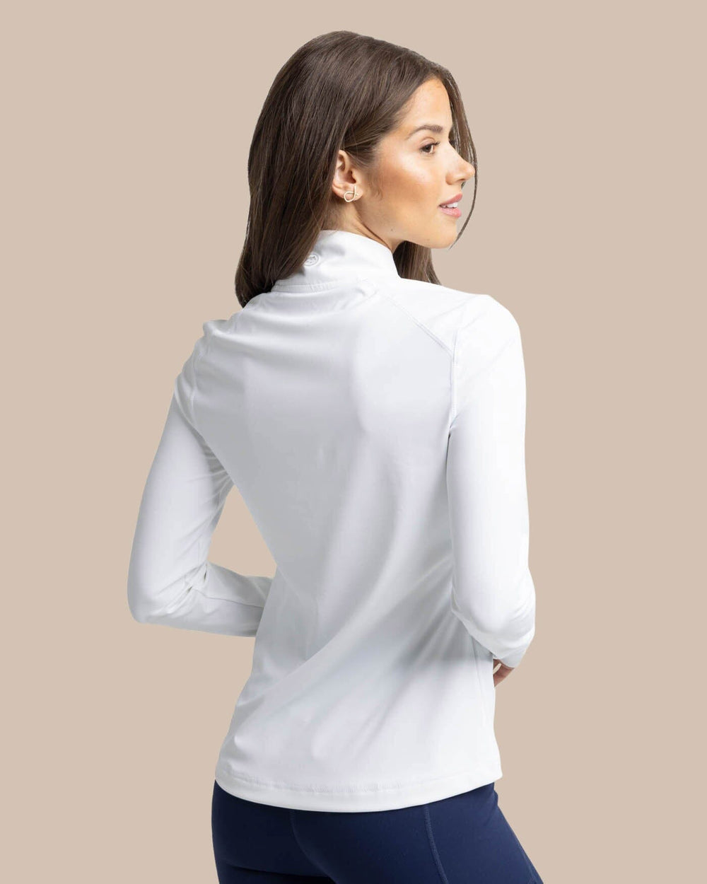 The back view of the Southern Tide Runaround Quarter Zip Pull Over by Southern Tide - Classic White