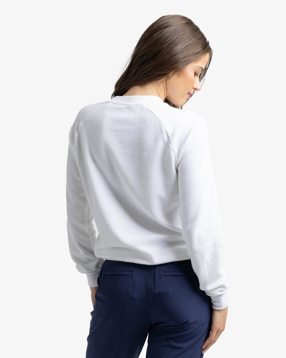 The back view of the Southern Tide Seaside Retreat Sweatshirt by Southern Tide - Classic White