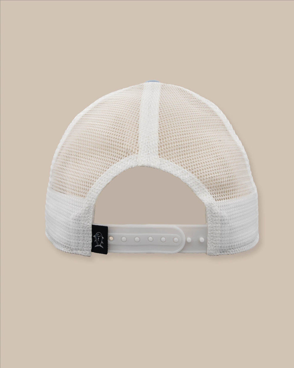 The back view of the Southern Tide Shackleford Trucker Hat by Southern Tide - Light Blue