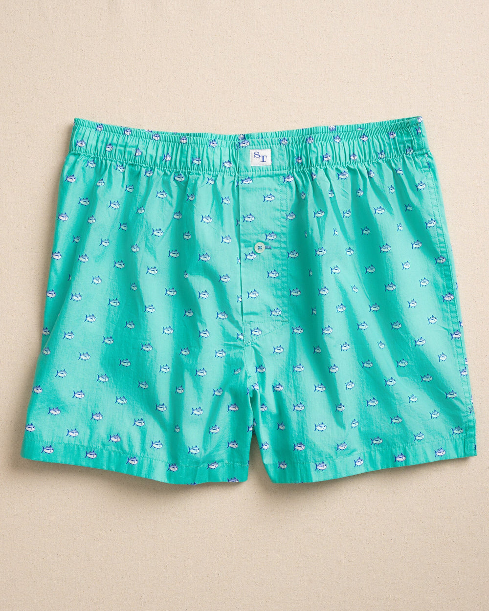 The front view of the Southern Tide Skipjack Boxer Short by Southern Tide - Turtle Green