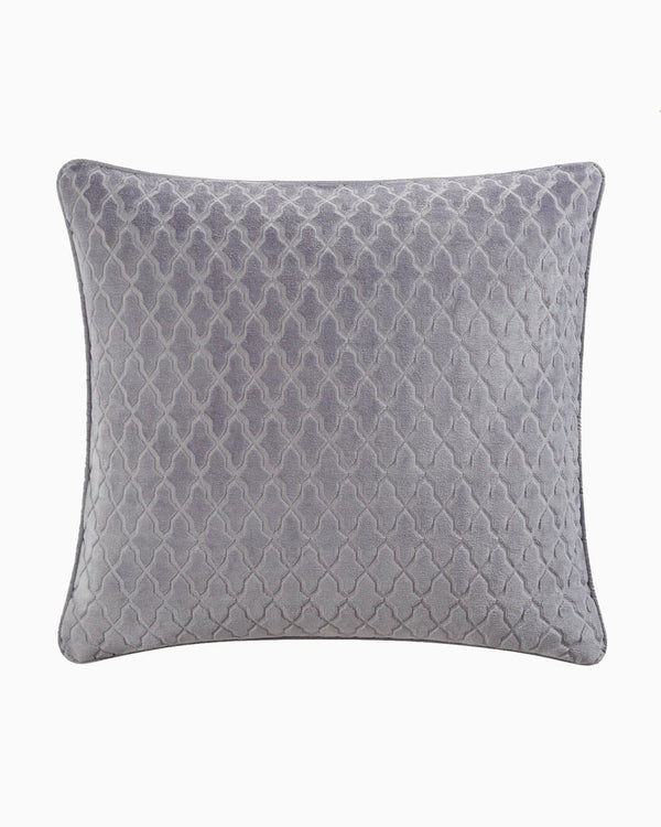 The front view of the Southern Tide Southern Tide Carolina Falls Square Gray Decorative Pillow by Southern Tide - Gray
