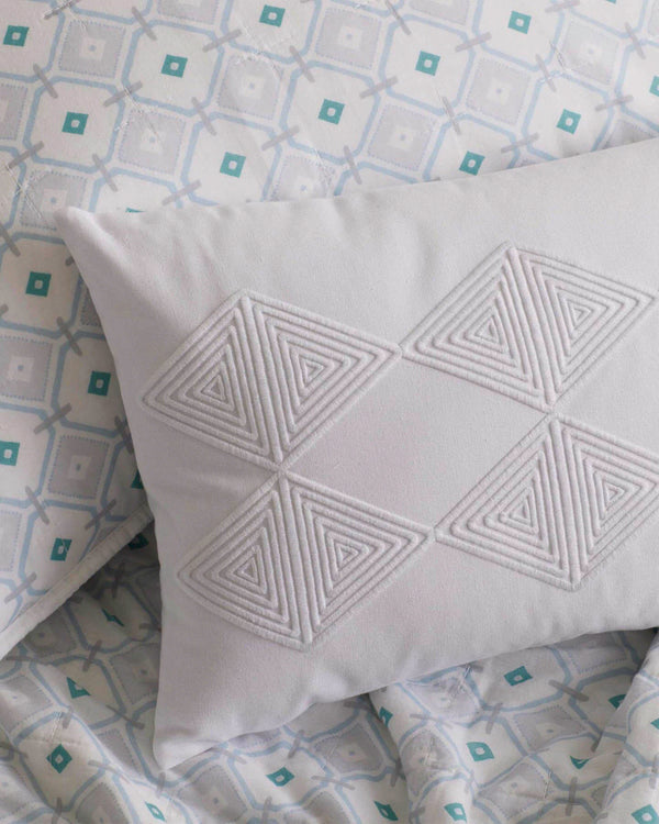 The detail view of the Southern Tide Coral Springs Medium Decorative Pillow by Southern Tide - White