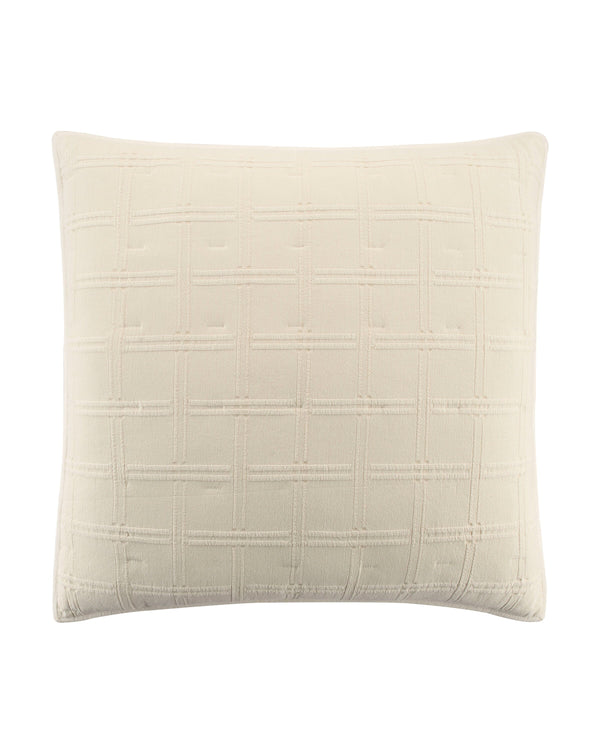 The front view of the Southern Tide Marco Island Euro Sham by Southern Tide - Ivory